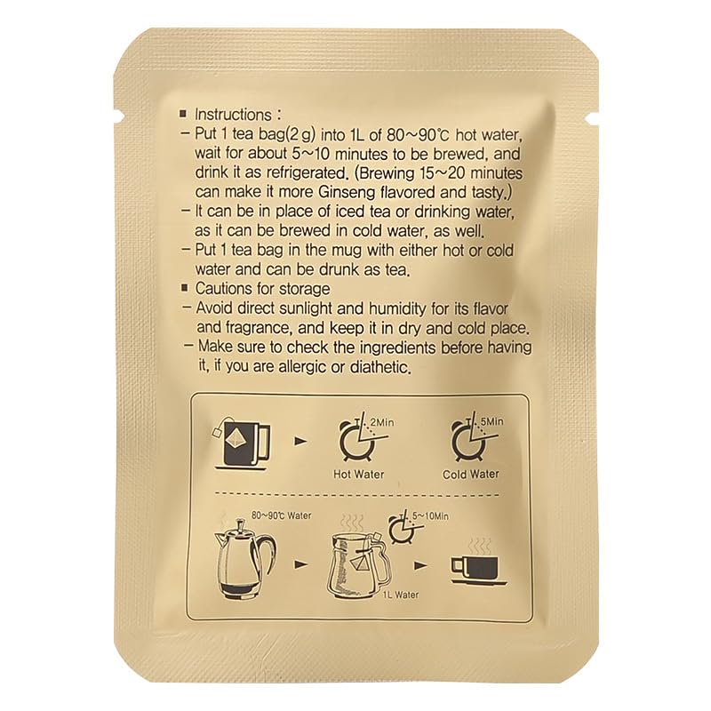 GEUMSAM Puffed Korean Red Ginseng Tea - 10 Tea-Bags - image 4