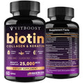 VITBOOST Biotin with Hyaluronic Acid, Collagen and Keratin