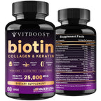 VITBOOST Biotin with Hyaluronic Acid, Collagen and Keratin