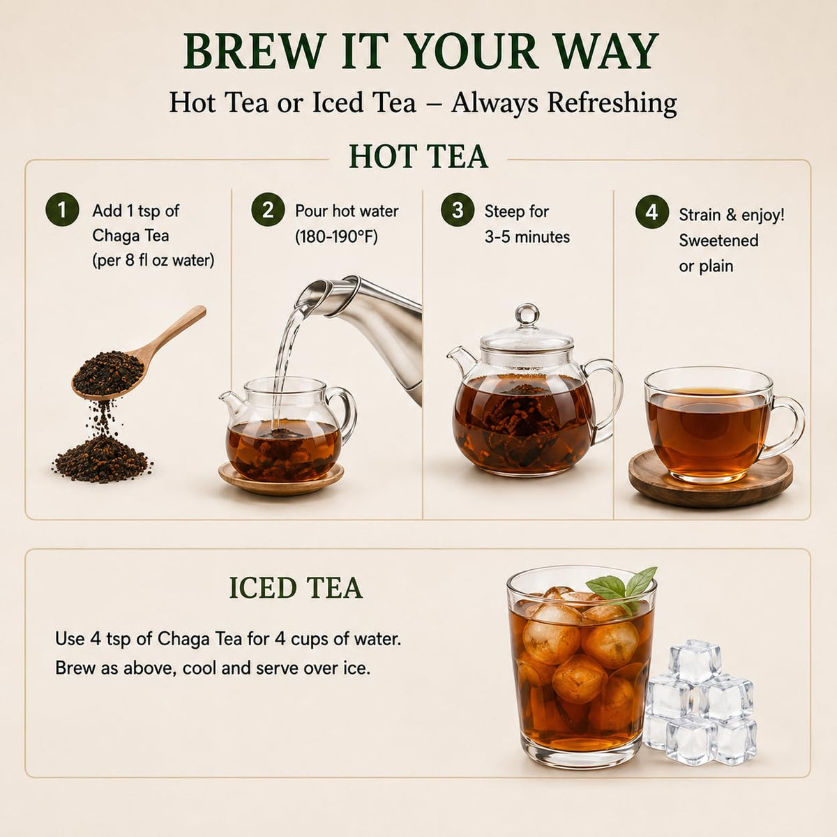 ChagaTeaShop Siberian Chaga Mushroom Loose Tea Caffeine Free Natural