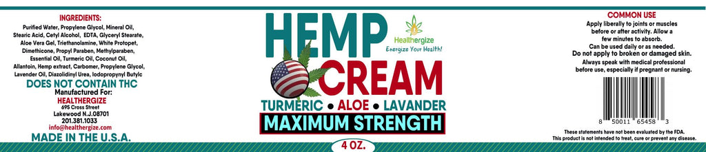 Healthergize Hemp Cream with Turmeric & Aloe - 4 Ounce - image 6