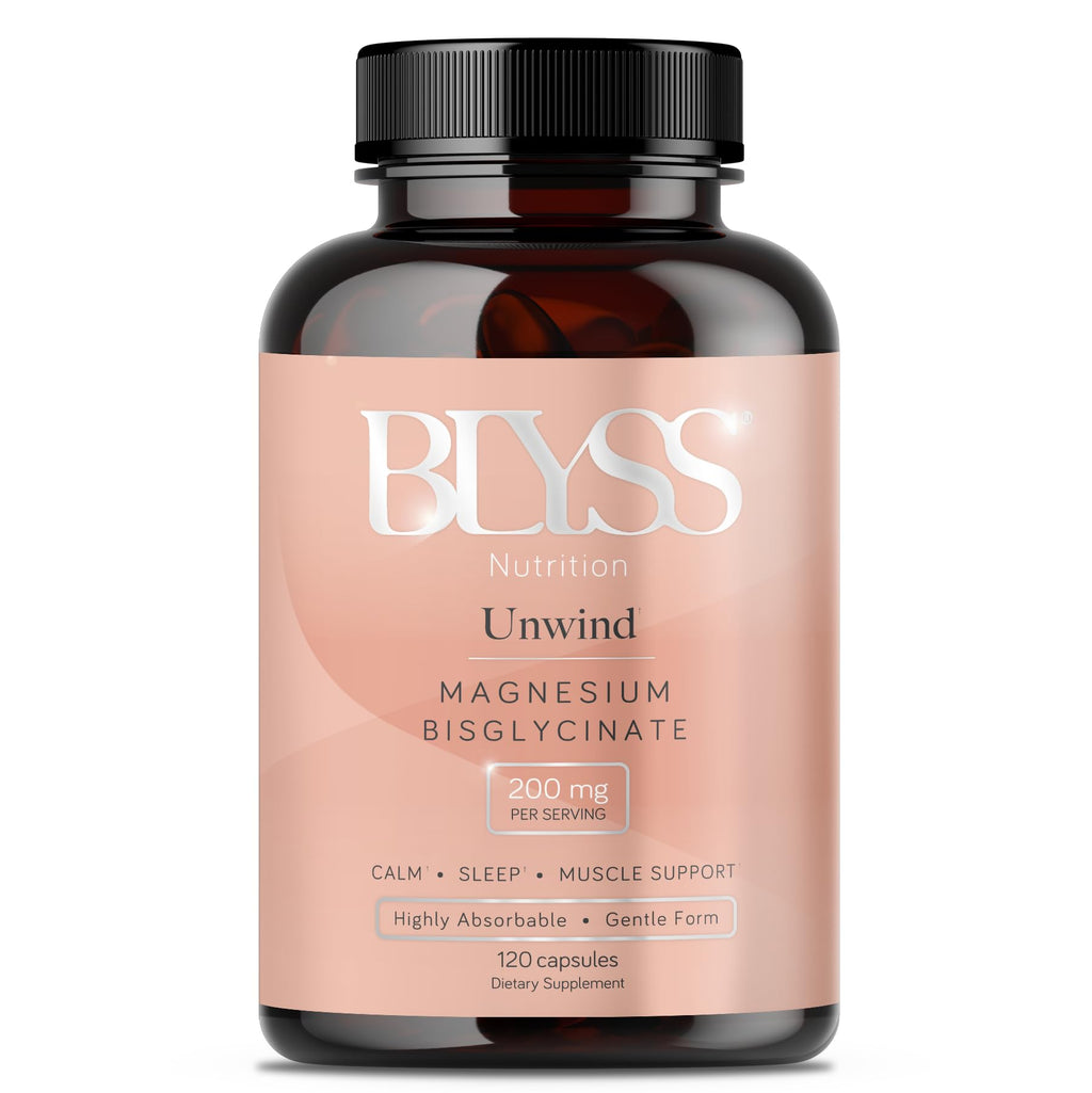 BLYSS Nutrition Magnesium Bisglycinate 200mg Capsules for Sleep & Mood