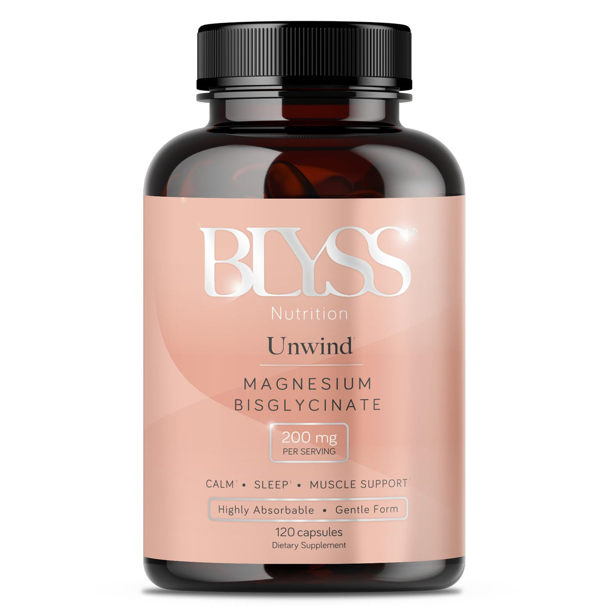 BLYSS Nutrition Magnesium Bisglycinate 200mg Capsules for Sleep & Mood