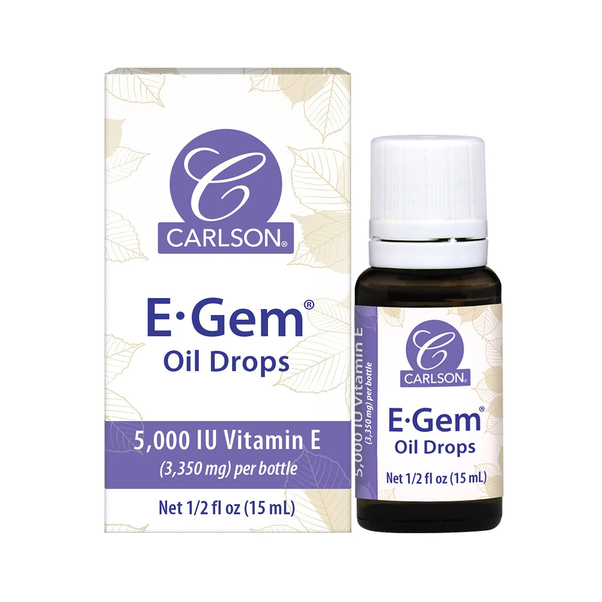 Carlson E-Gem Oil Drops Vitamin E 5000 IU - 0.5 Fl Oz