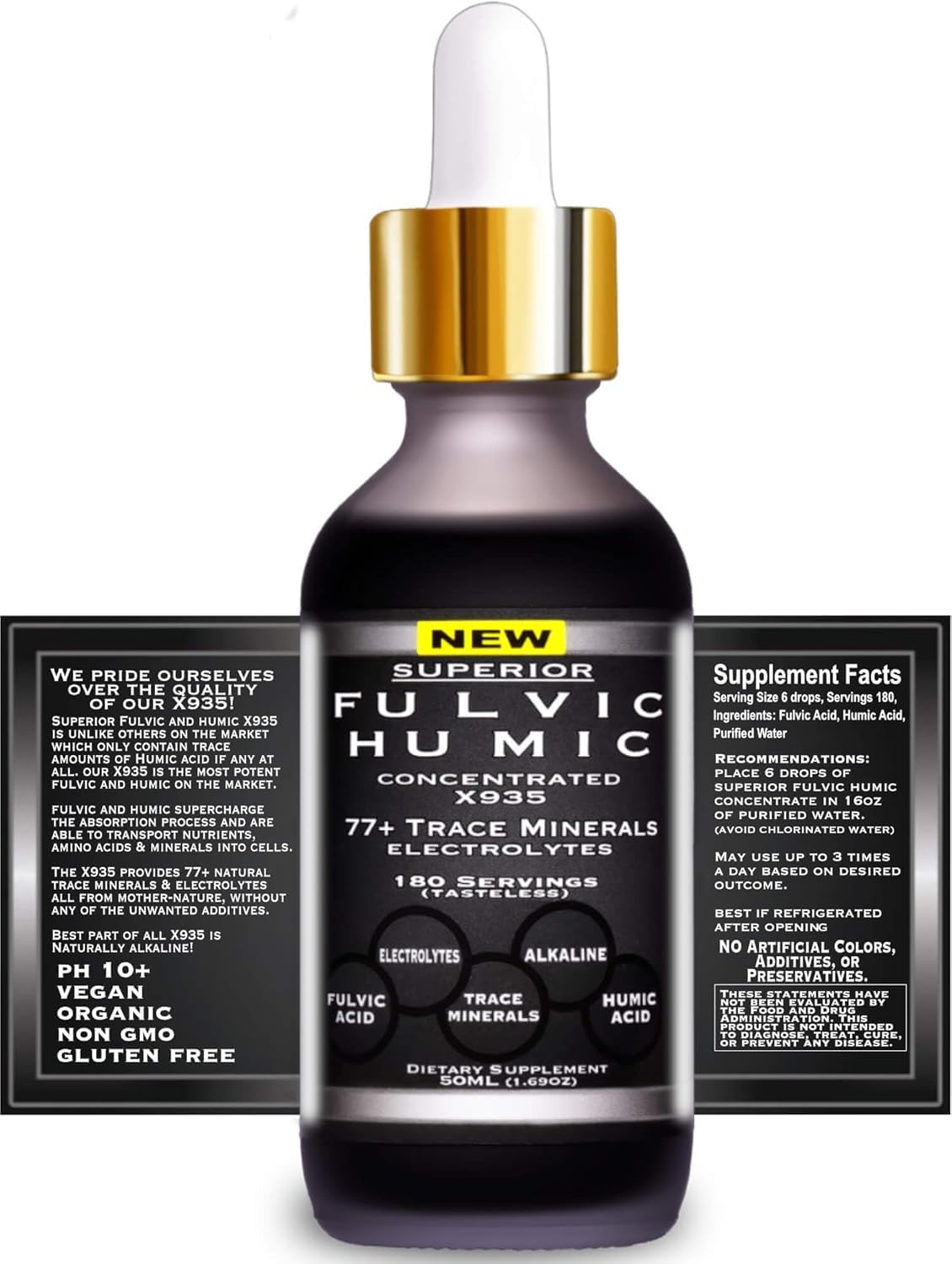 Superior Fulvic Humic X935 Trace Mineral Drops - 180 Servings - image 5