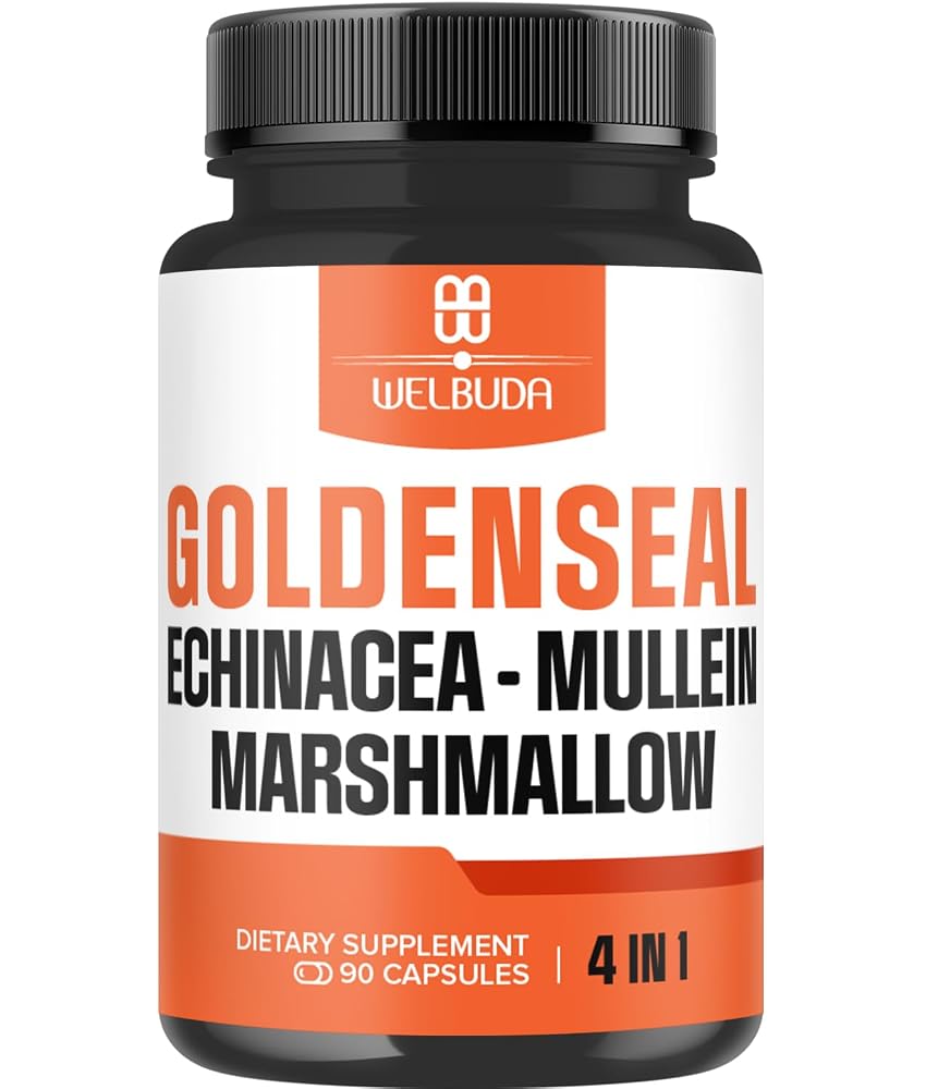 WELBUDA Goldenseal Root Echinacea Herbal Supplement - 90 Vegetarian Capsules