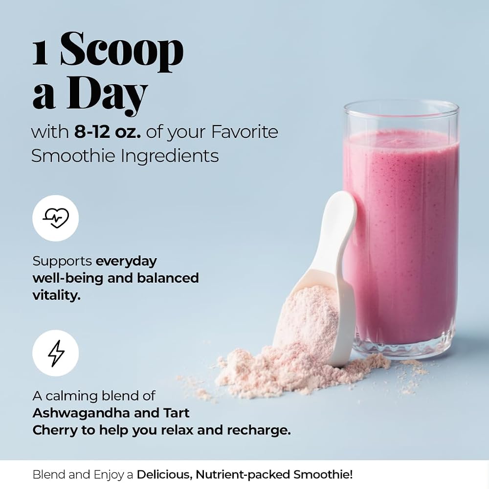 Healthful Seasons Smoothie Mix with Tart Cherry & Ashwagandha - 30 Servings - image 3