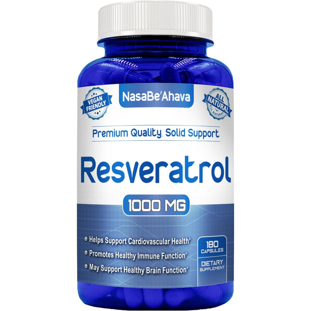 NasaBeahava Resveratrol 1000mg Capsules - 180 Count