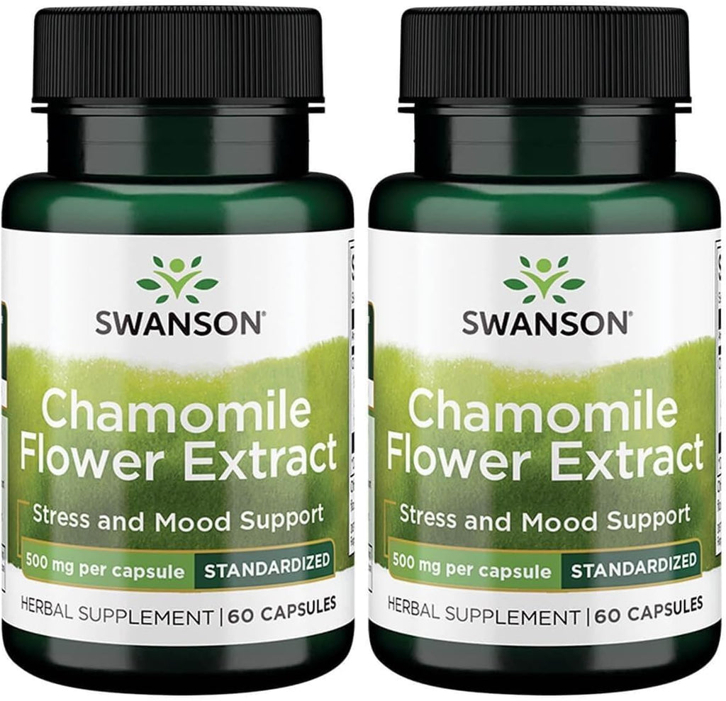 Swanson Chamomile Flower Extract for Relaxation 500 mg - 120 Capsules