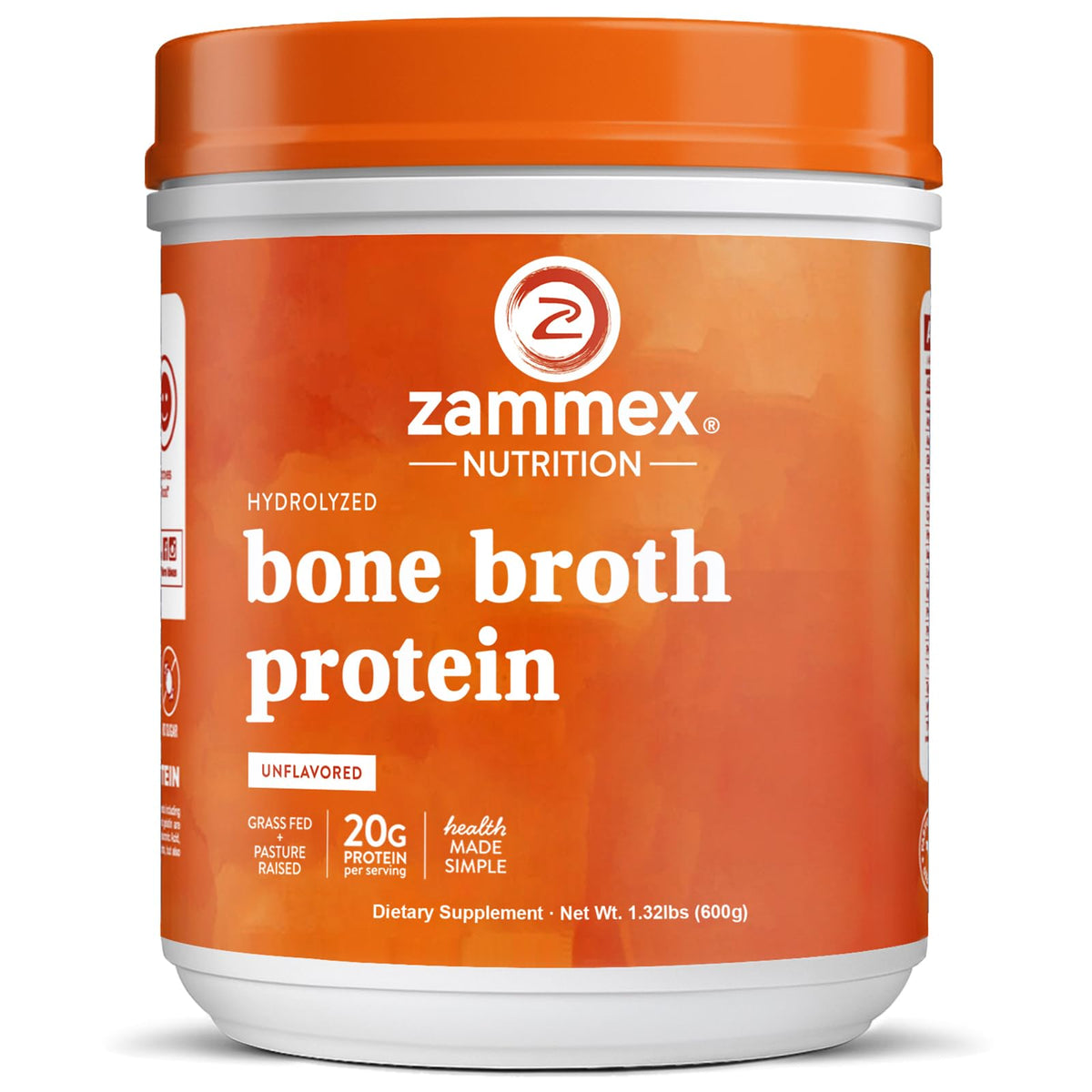 Zammex Beef Bone Broth Protein Powder Unflavored - 27 Servings