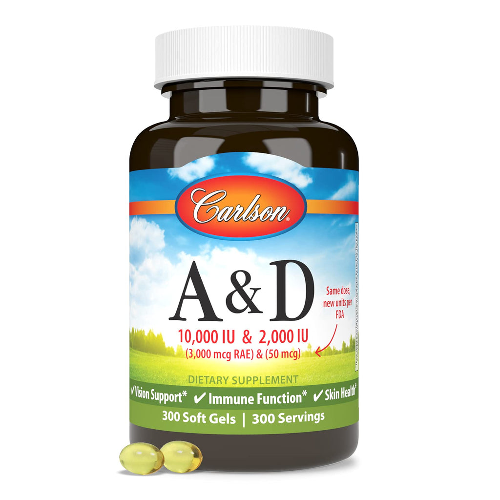 Carlson - A & D, 10000 IU (3000 mcg RAE) & 2,000 IU (50 mcg), Vision