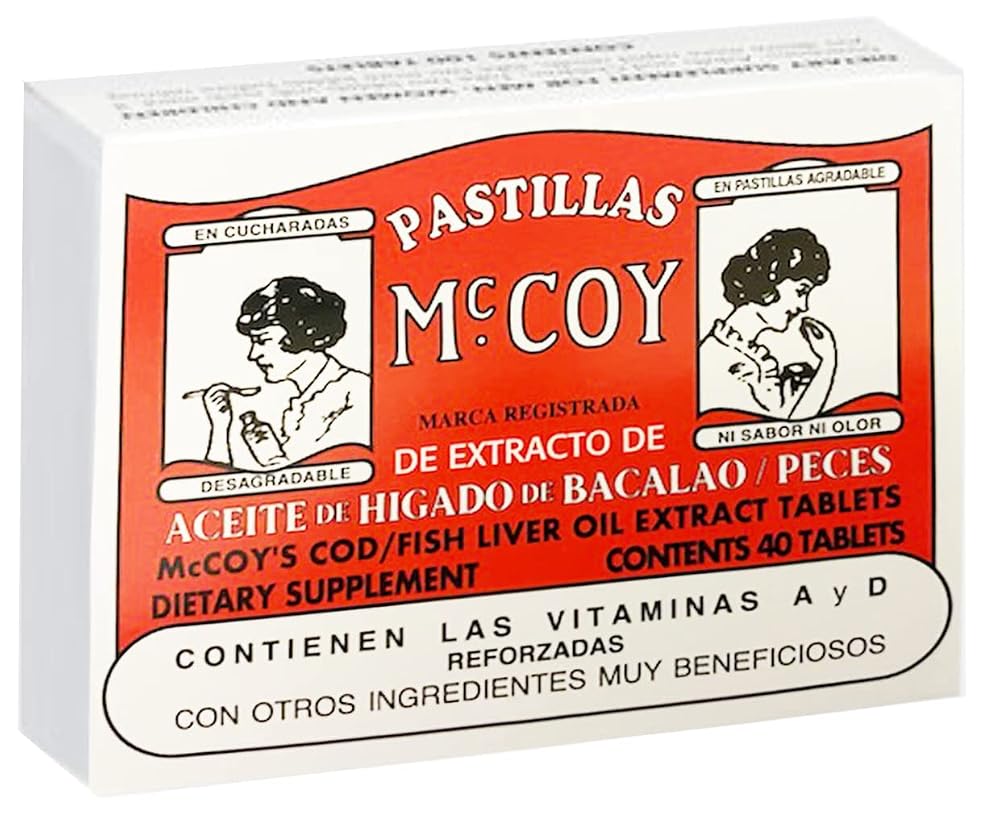 Pastillas McCoy Cod Fish Liver Oil Extract Tablets - 40 Count