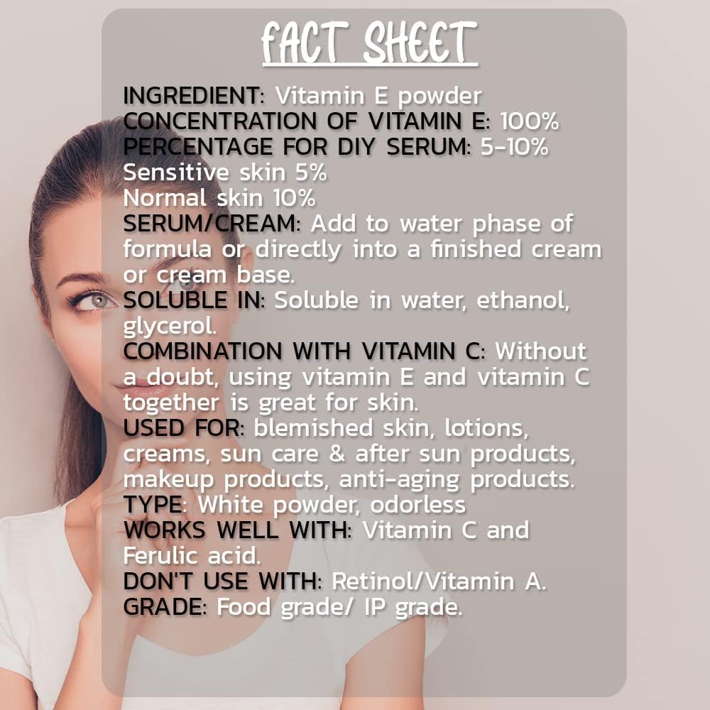 Generic MU 100% Pure Vitamin E Powder for Skin and Hair - 100g - image 6