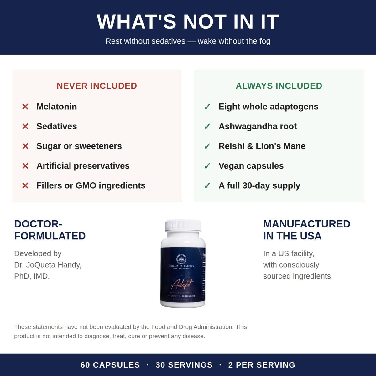 Brilliant Blends Adapt Adaptogen Supplement for Sleep & Stress - 60 Capsules - image 5