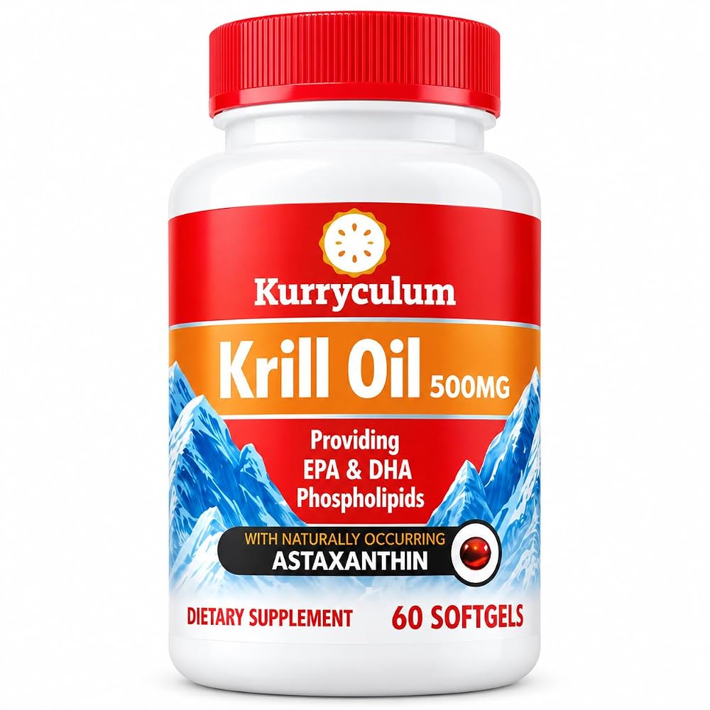 Kurryculum Krill Oil 500mg Omega-3 with Astaxanthin - 60 Softgels