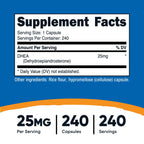 Nutricost DHEA 25mg Capsules - Gluten Free