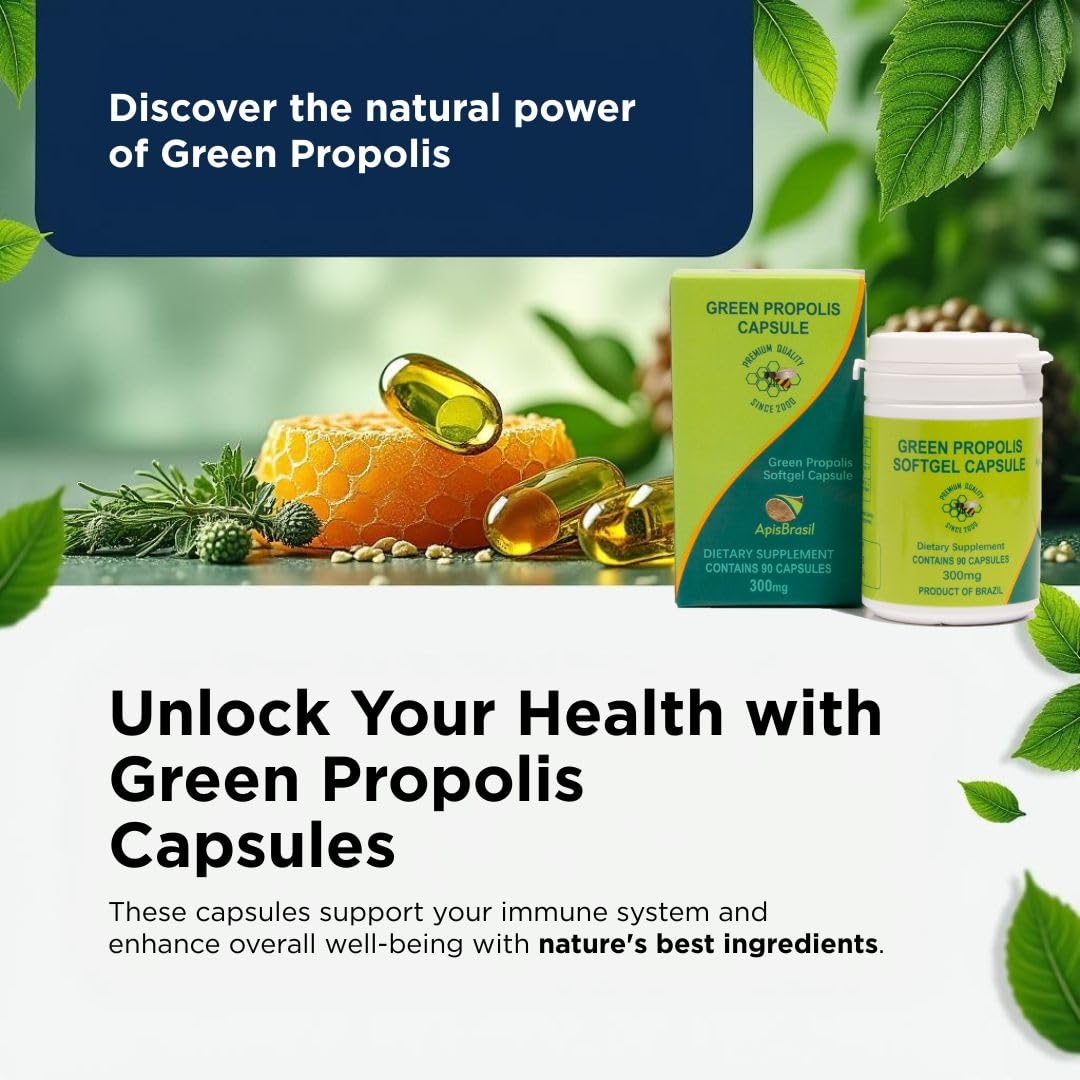 ApisBrasil Brazilian Green Propolis Immune Support - 90 Softgels - image 2