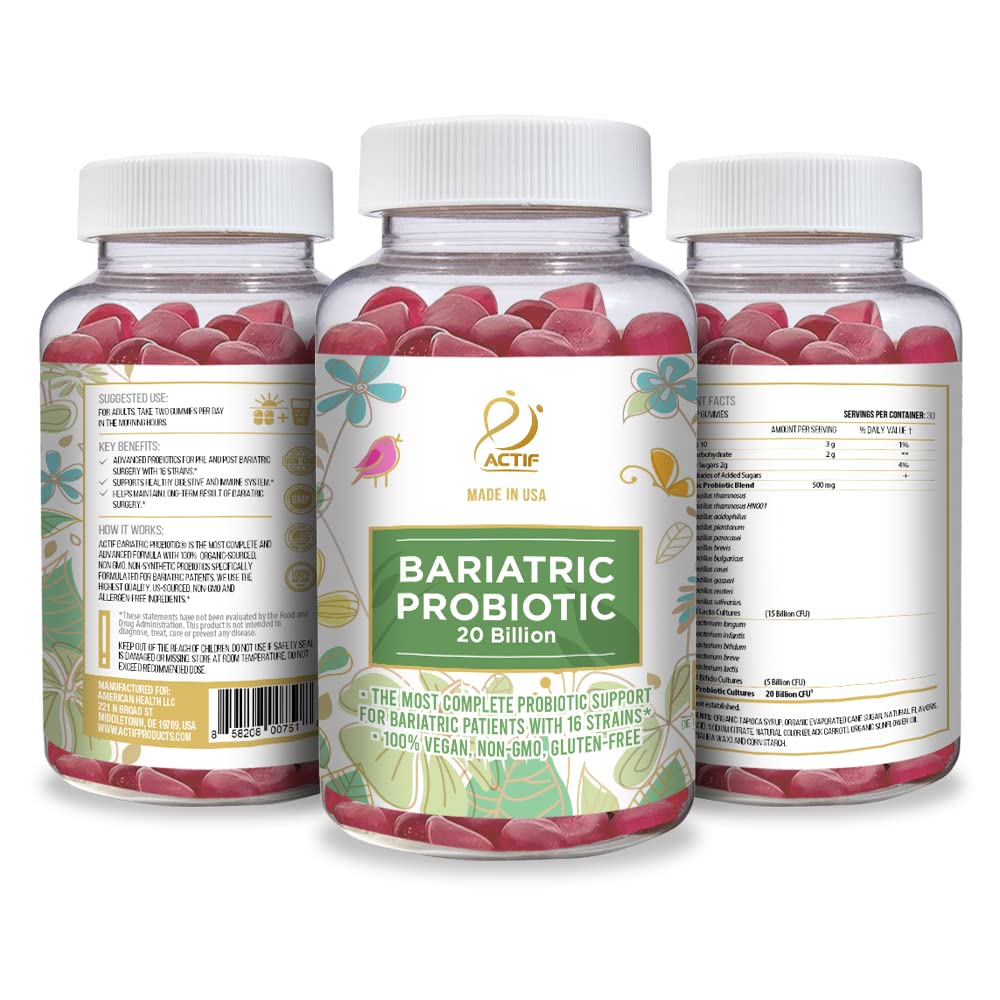 ACTIF Bariatric Probiotic Maximum Strength 20 Billion CFU - 60 Gummies - image 5