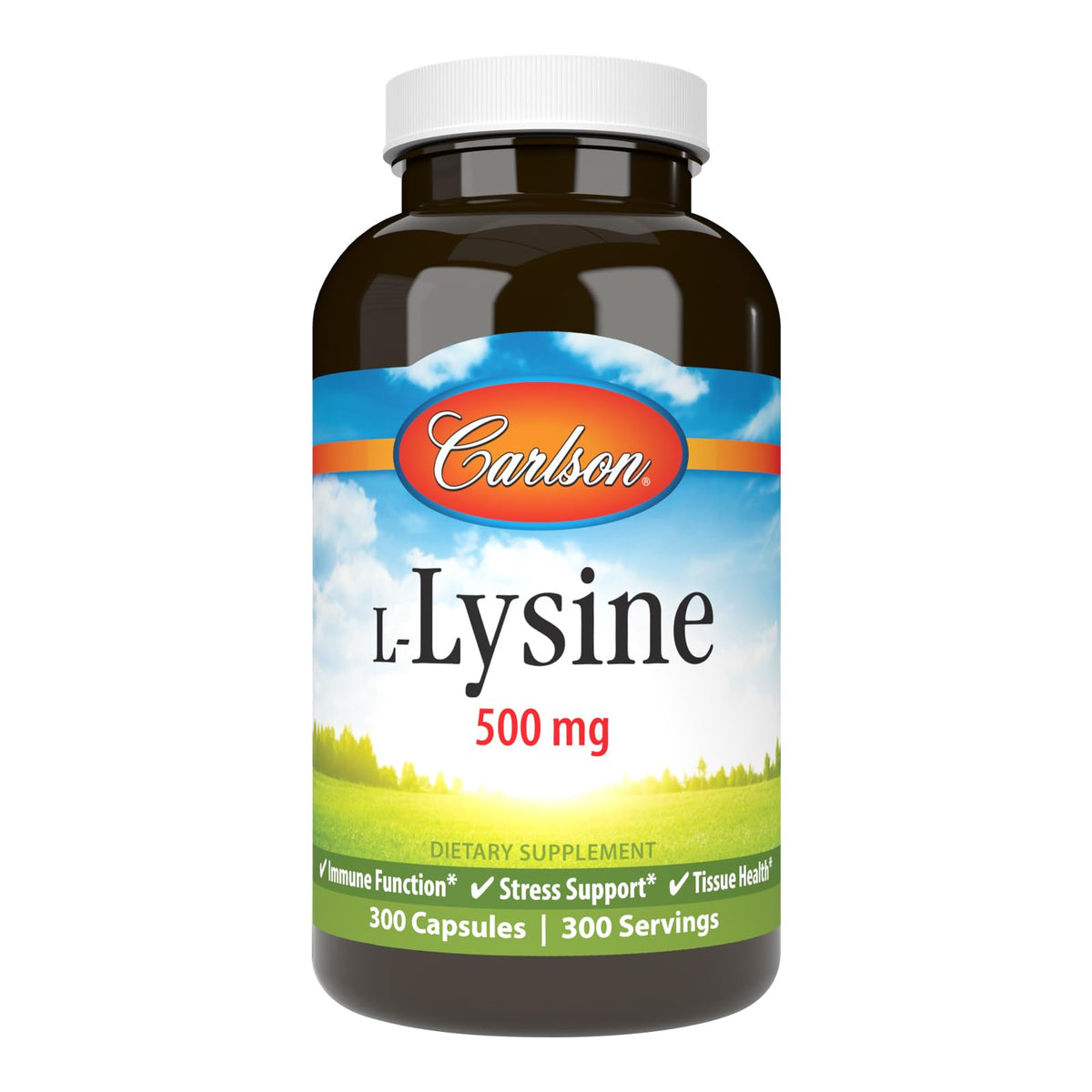 Carlson L-Lysine 500 mg Tissue Health - 300 Capsules