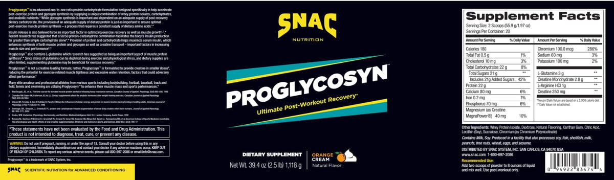 SNAC Proglycosyn Post-Workout Recovery Supplement - 2.6 lbs - image 2