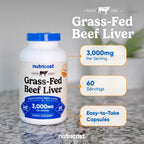 Nutricost Grass Fed Desiccated Beef Liver Capsules 3000mg (750mg Per