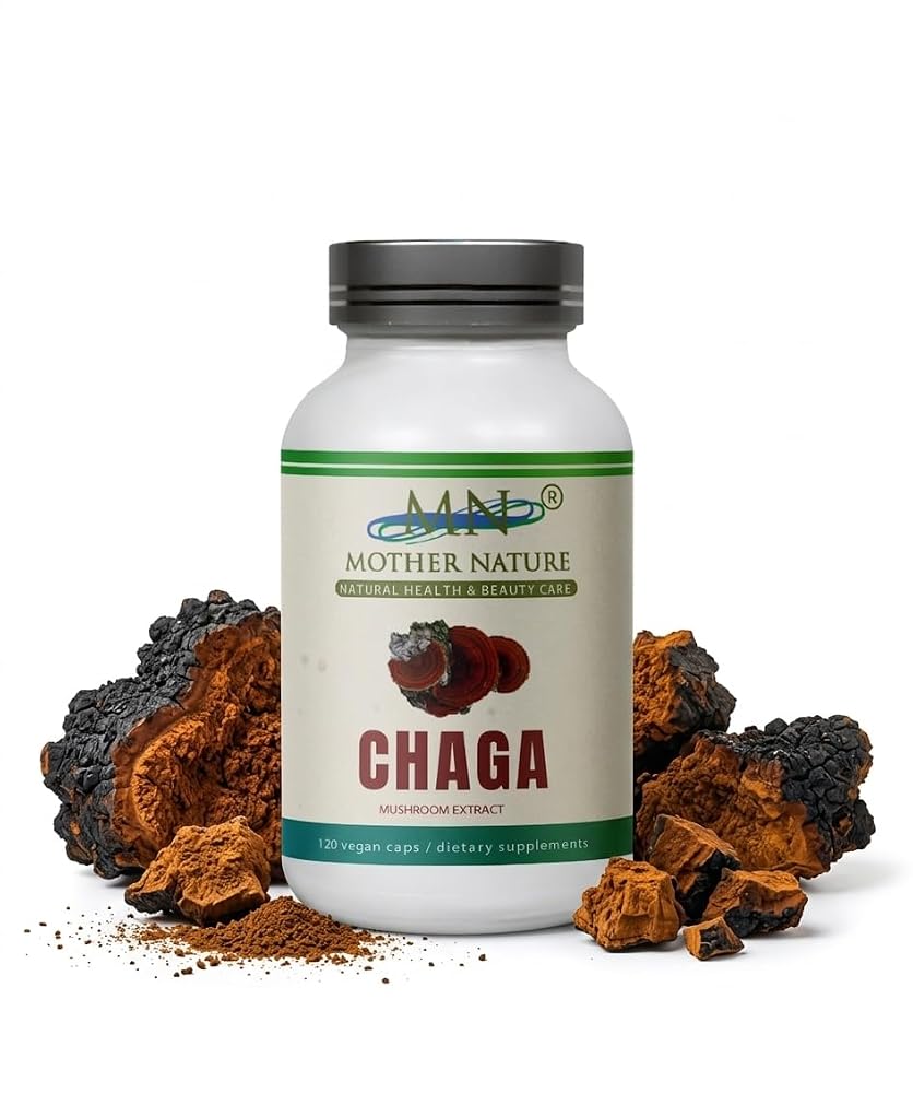 MN Mother Nature Chaga Mushroom Extract 1000mg - 120 Vegan Capsules