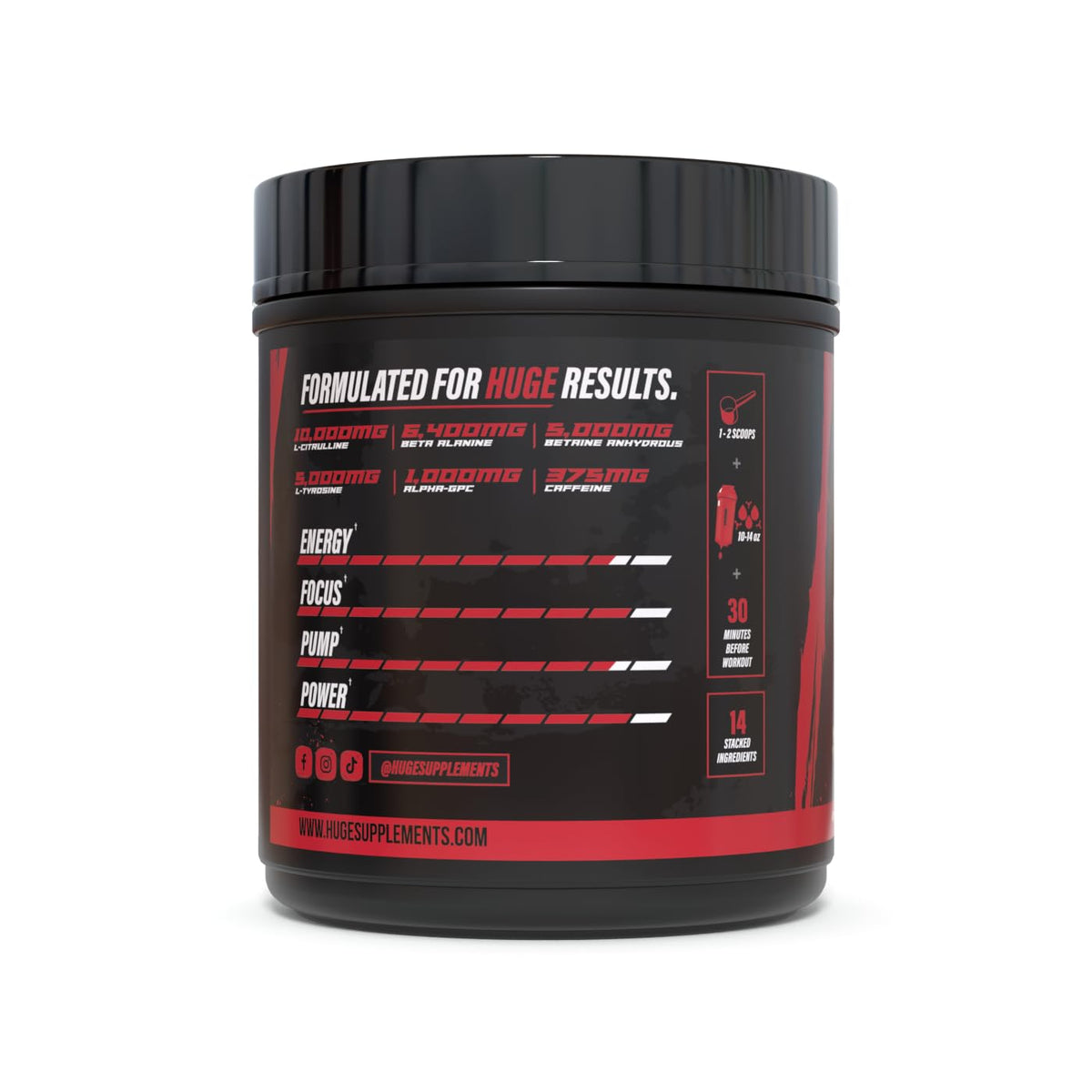 Huge Supplements Wrecked Pre Workout, Advanced Formula, Boosts