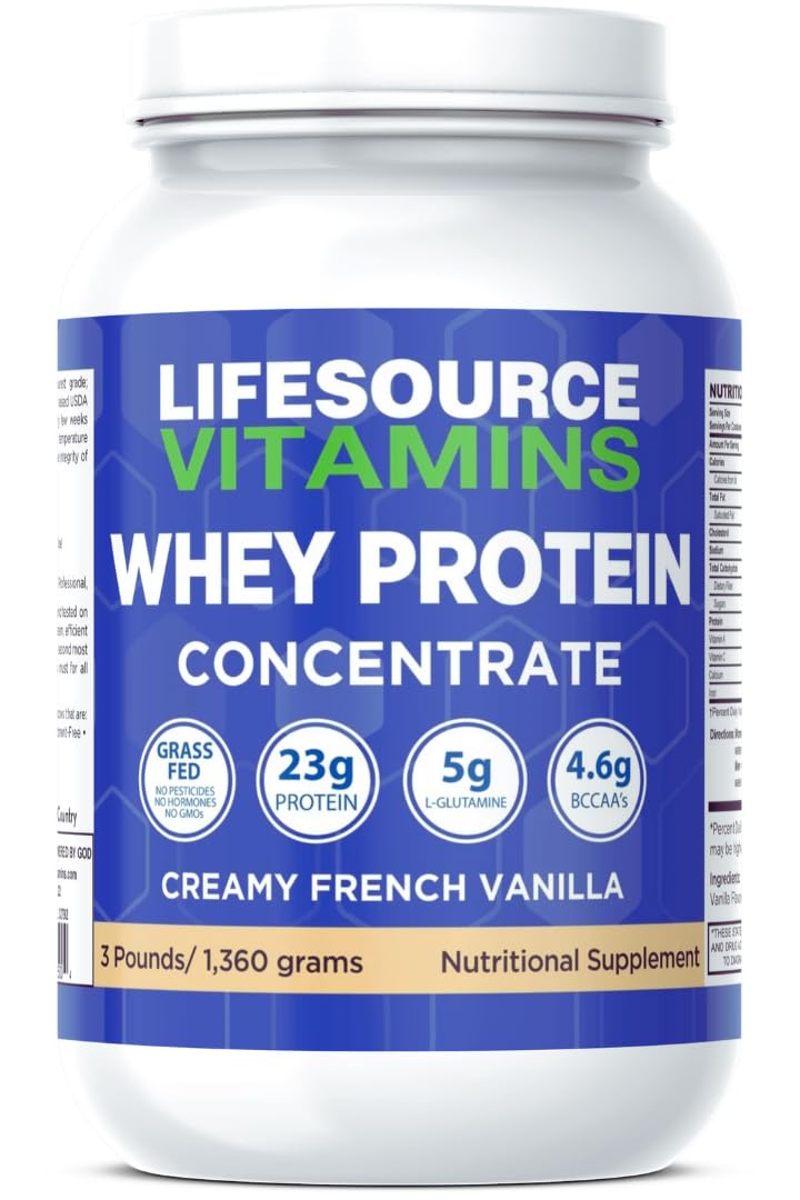 LifeSource Vitamins Grass-Fed Whey Concentrate French Vanilla - 3 lb
