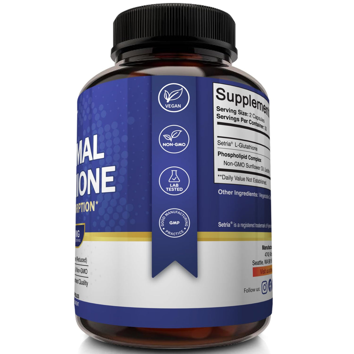 NutriFlair Liposomal Glutathione 700mg with Setria - 60 Capsules - image 4