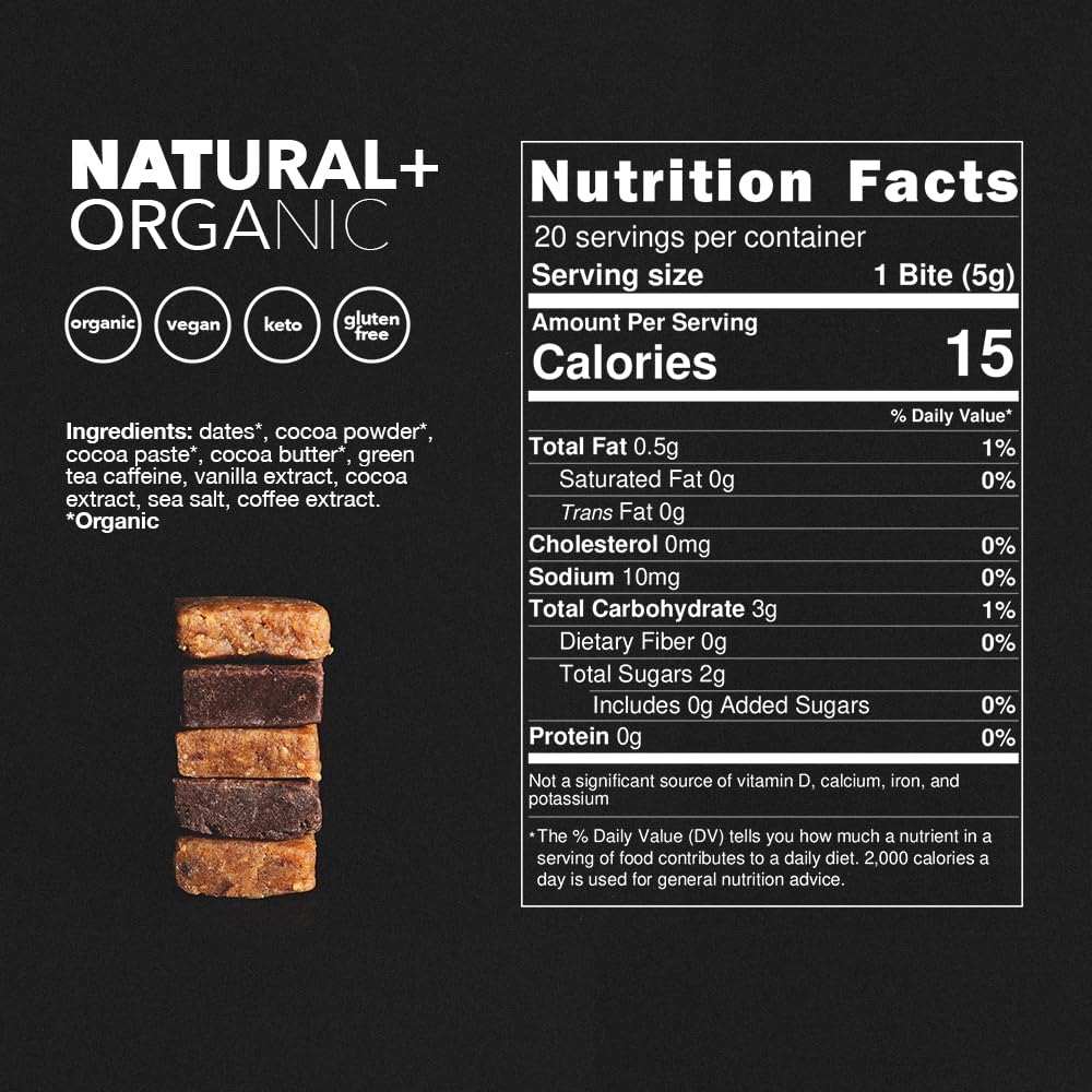 CAFF All Natural Energy Bites Caffeinated Chocolate - 20 Bites - image 2