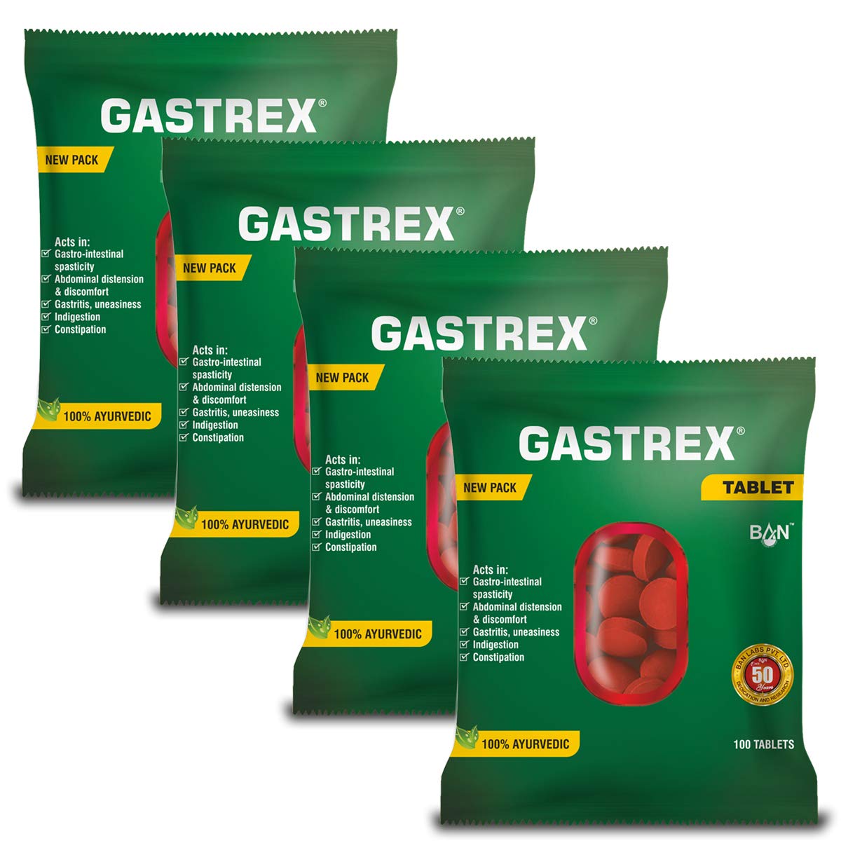 BAN Gastrex Ayurvedic Digestive Support Tablet - 400 Tablets