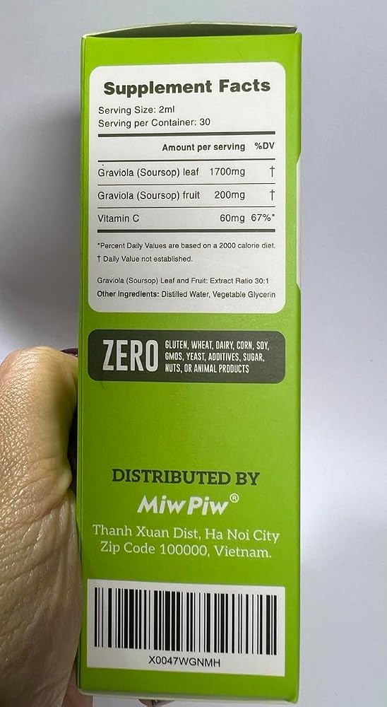 Miw Piw Soursop Graviola Liquid Drops - 4 Fl Oz - image 5