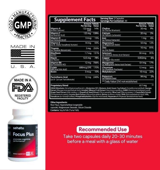SEHATU Focus Plus Cognitive Performance Enhancer - 60 Capsules - image 4