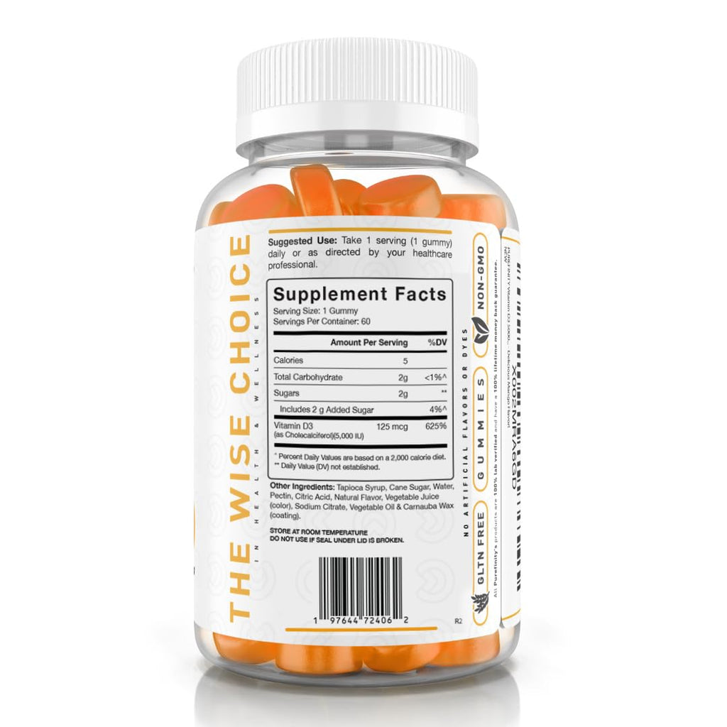 PUREFINITY Vitamin D3 5000 IU Gummies - 60 Veggie Gummies - image 4