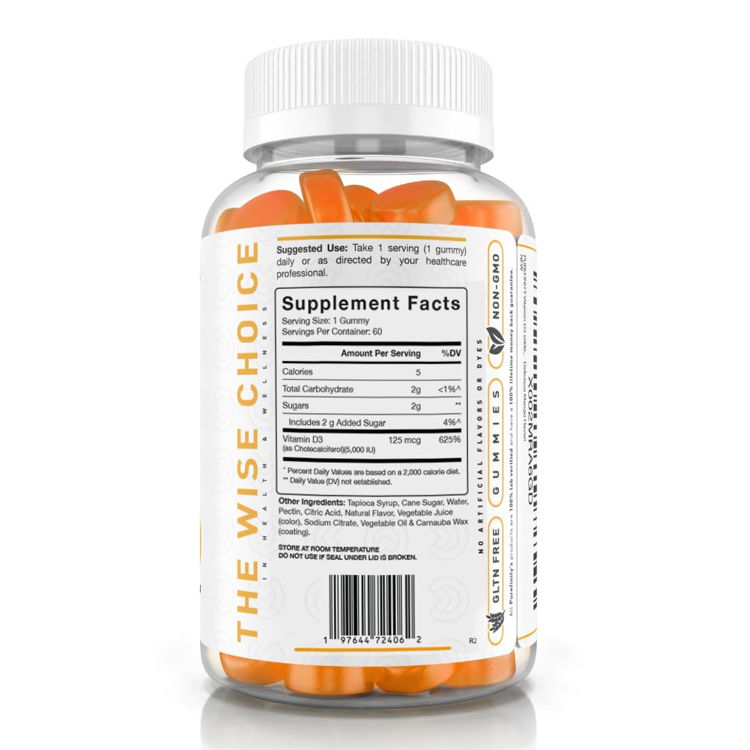 PUREFINITY Vitamin D3 5000 IU Gummies - 60 Veggie Gummies - image 4