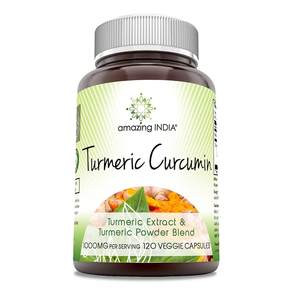 Amazing India Turmeric Curcumin 1000 mg - 120 Vegetarian Capsules