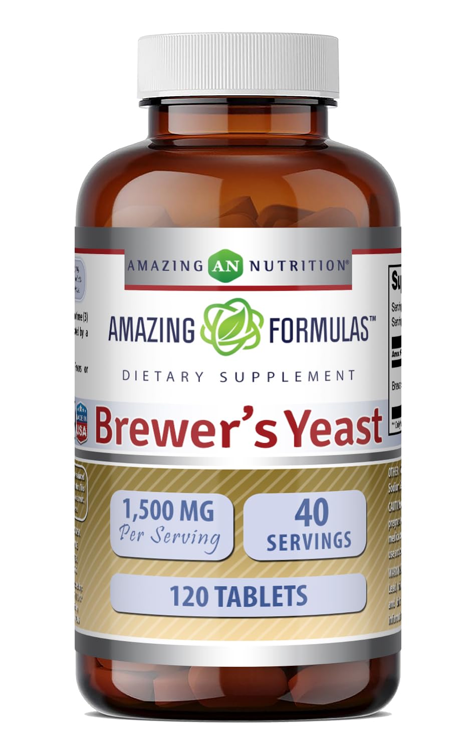 Amazing Formulas Brewers Yeast 1500mg Per Serving Tablets Supplement