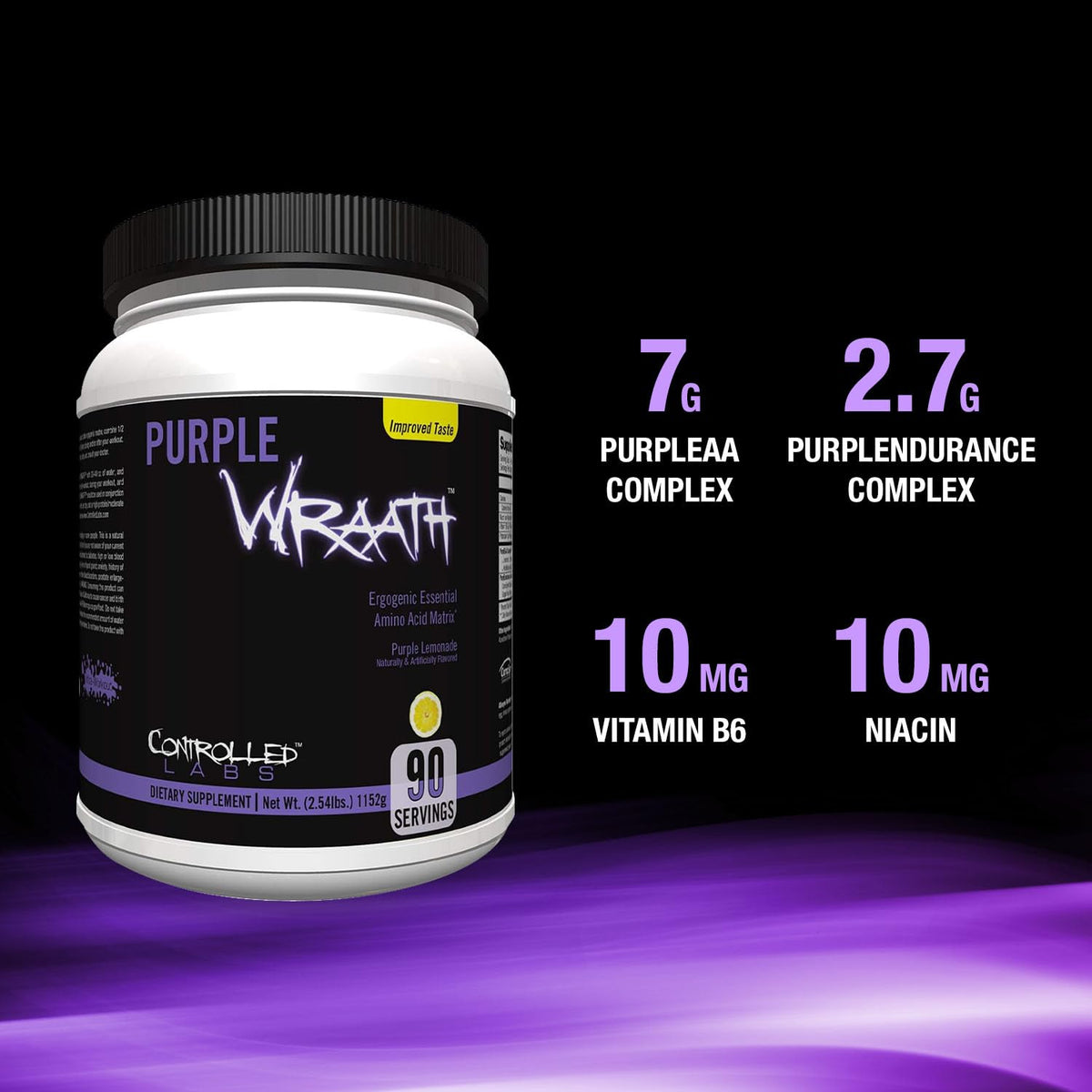 CONTROLLED LABS Purple Wraath BCAA EAA Amino Acid Powder - 90 Servings - image 3