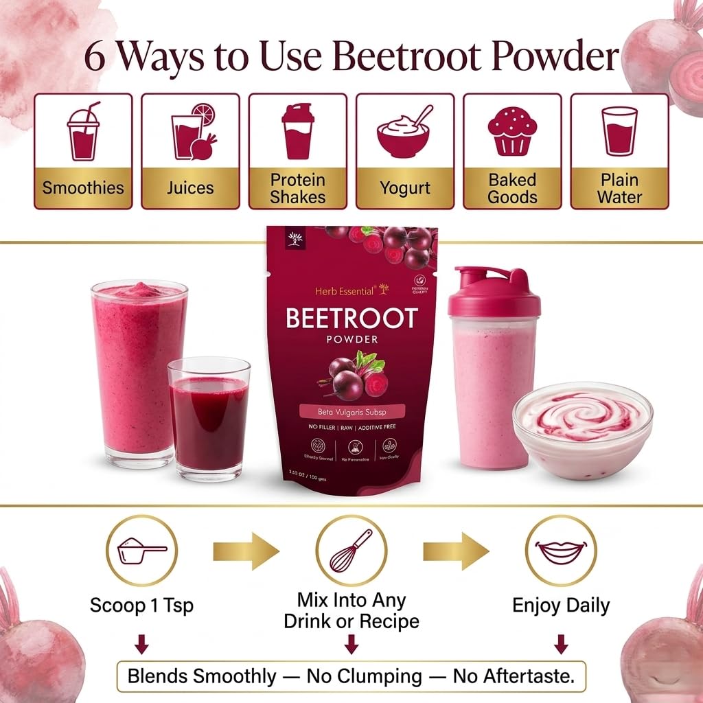 Herb Essential Organic Beet Root Powder - 3.52 Oz - image 4
