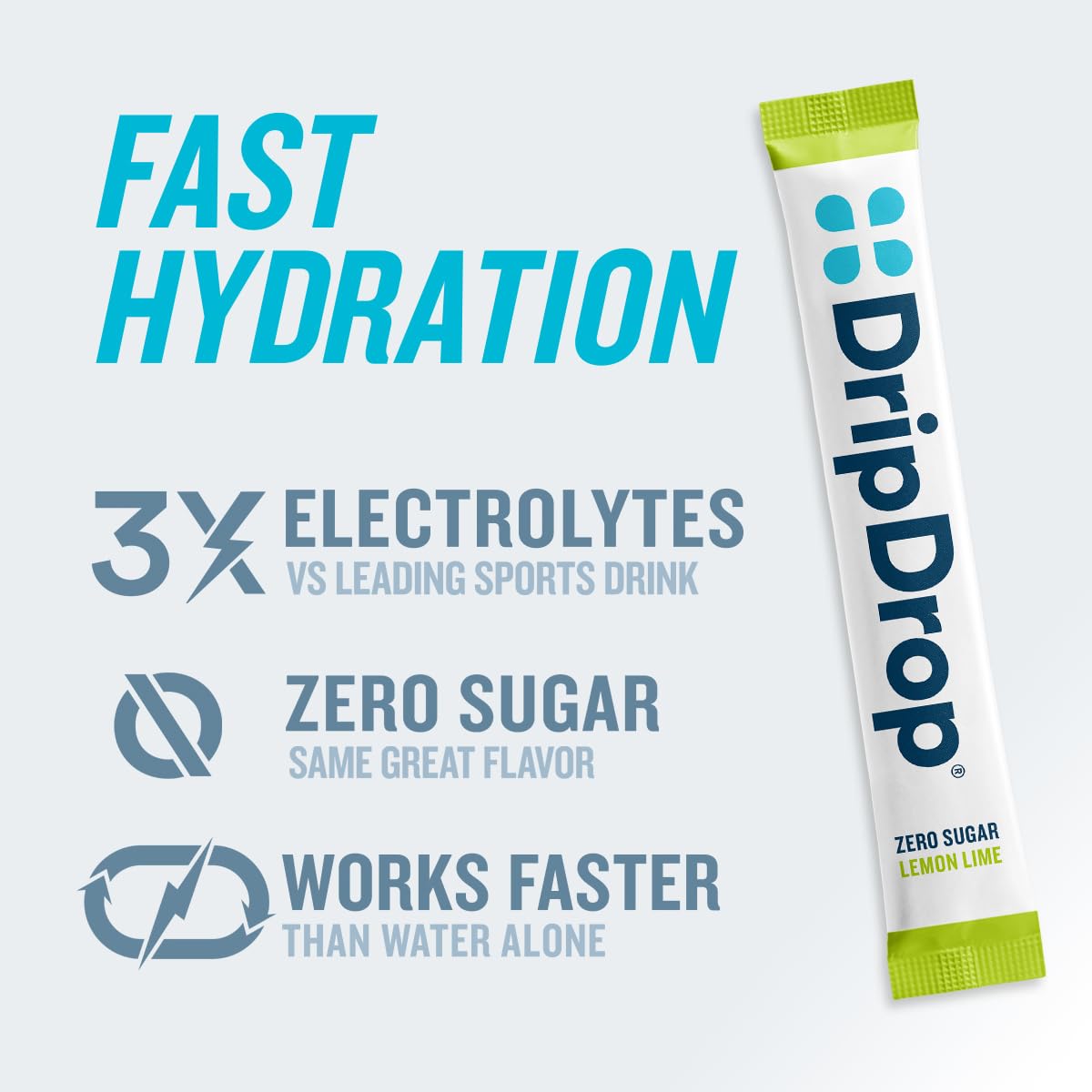 DripDrop Hydration - Zero Sugar Electrolyte Powder Packets Keto