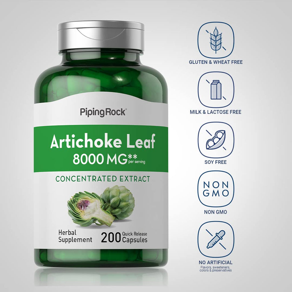 Piping Rock Artichoke Extract Capsules - 200 Capsules - image 3
