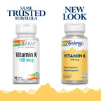 SOLARAY Vitamin K1 Supplement for Men & Women - 100 Tablets - image 2