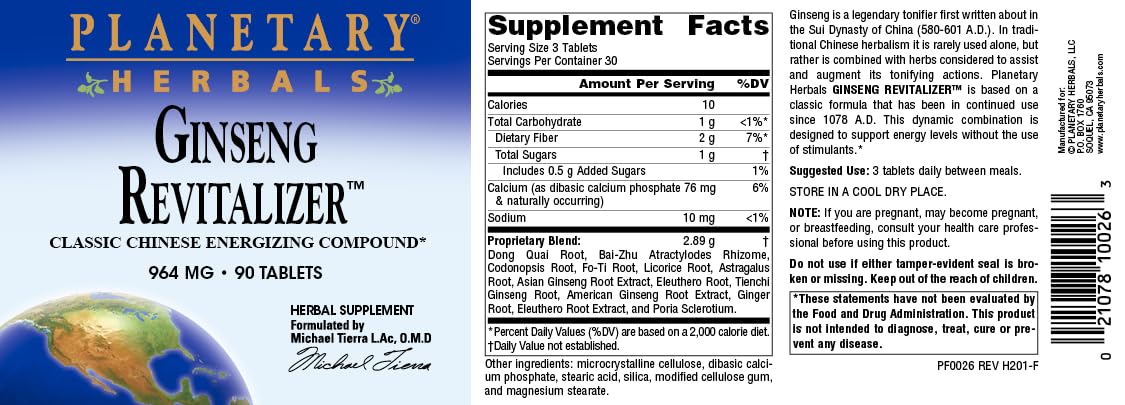 Planetary Herbals Ginseng Revitalizer - 90 Tablets - image 4