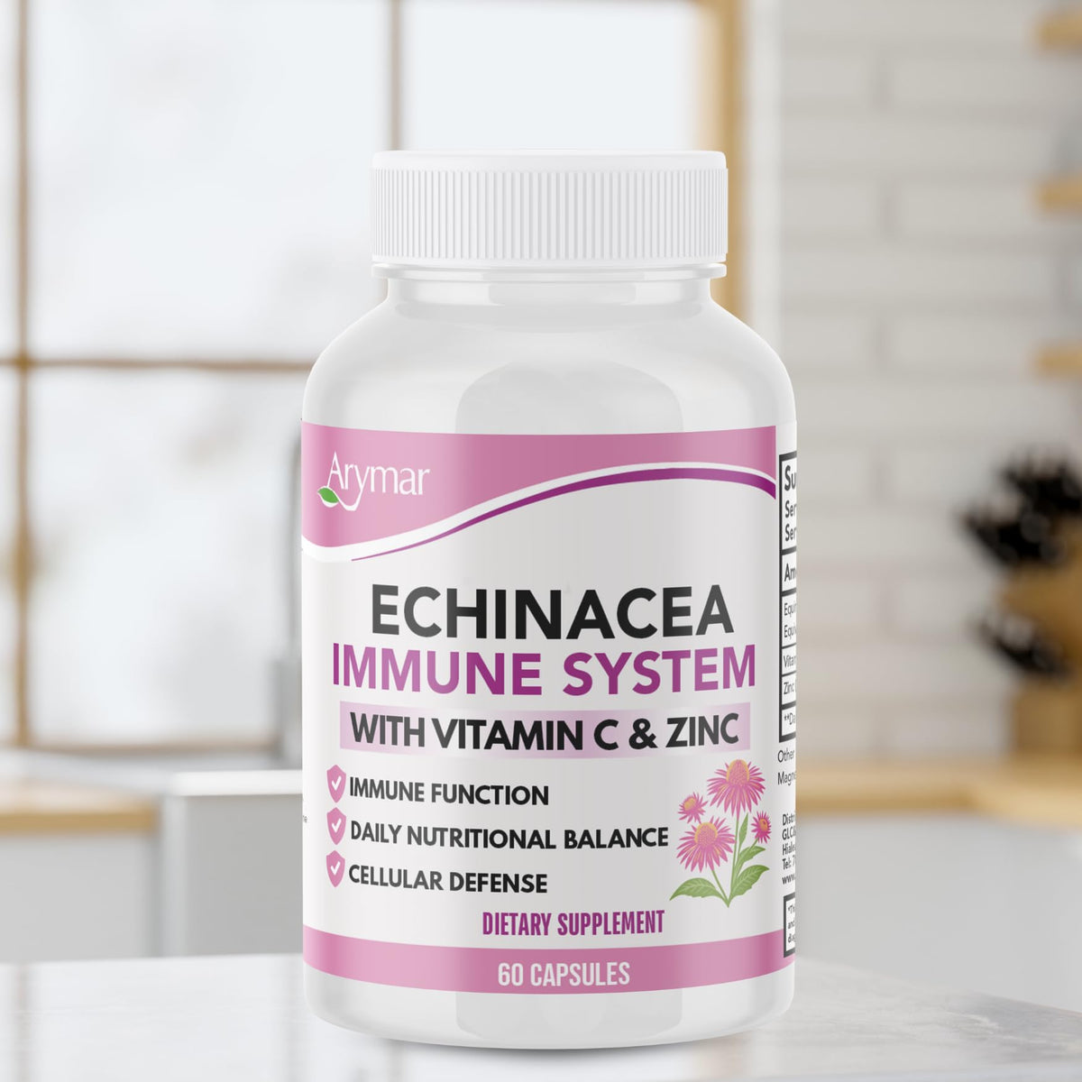 Arymar Echinacea 1000 mg with Vitamin C - 60 Capsules - image 5