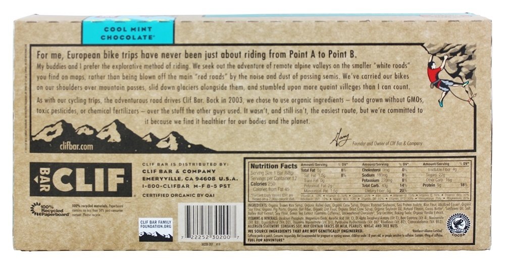CLIF Bar Cool Mint Chocolate Energy Bar - 12 Bars - image 3