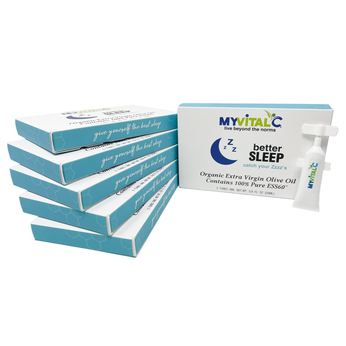 MyVitalC Better Supplement Shots Pure ESS60 Organic Olive Oil - 6 Pack