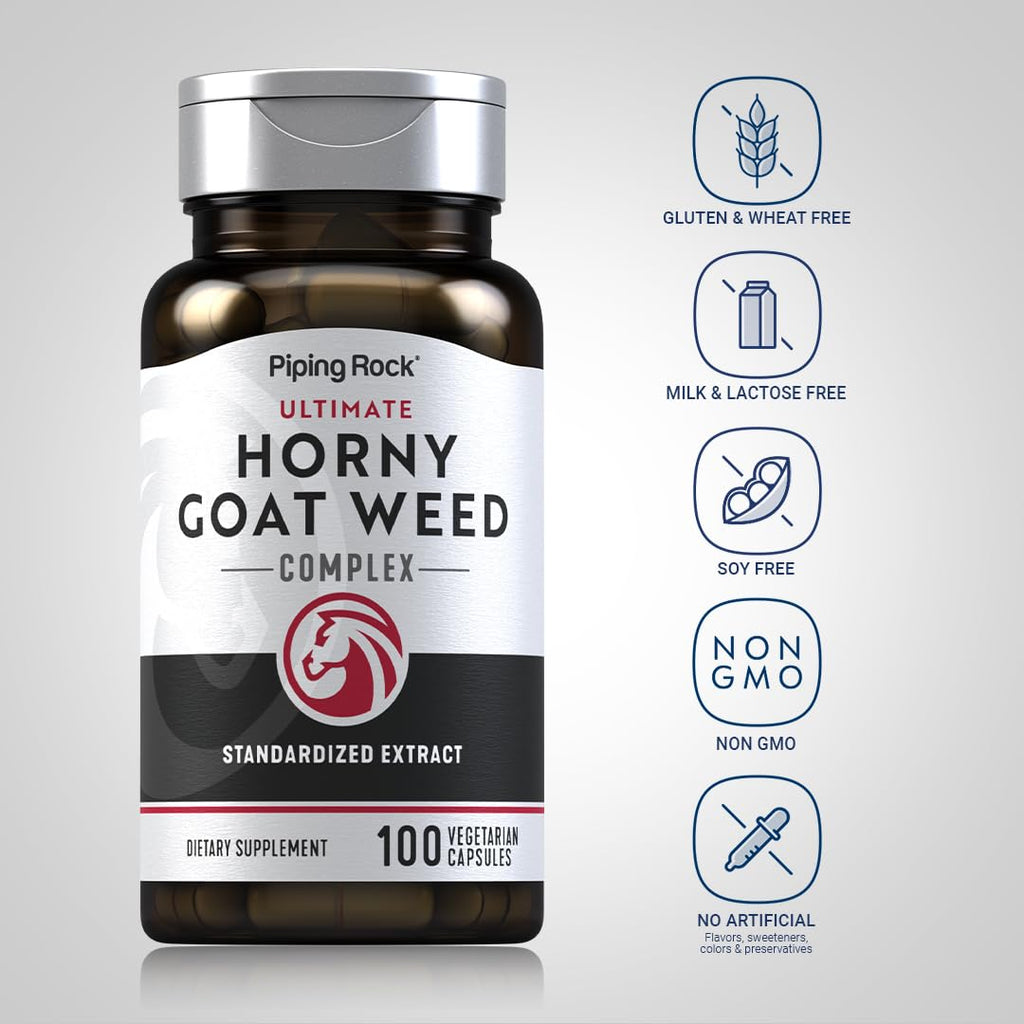 Piping Rock Horny Goat Weed for Men - 100 Vegetarian Capsules - image 4