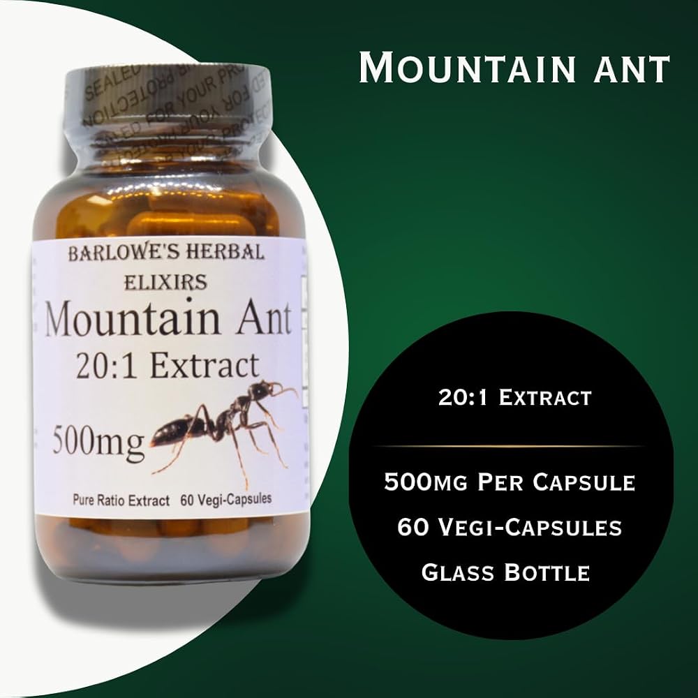Barlowe's Herbal Elixirs Mountain Ant Extract 500 mg - 60 Vegetarian Capsules - image 3