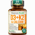 Vimerson Health Vitamin D3 K2 Calcium Supplement - 60 Capsules