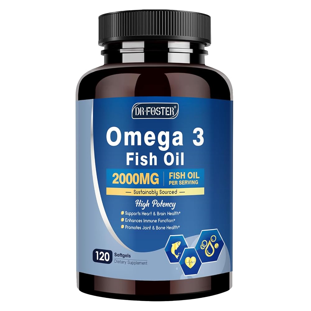 DRFOSTER Advanced Omega-3 Fish Oil 2000mg with DHA, EPA & ALA - 120 Softgels